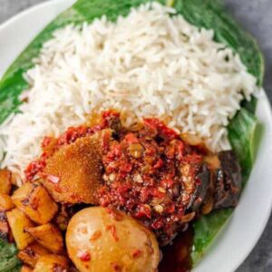 White Rice Ofada Rice & Stew